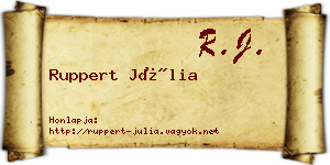 Ruppert Júlia névjegykártya